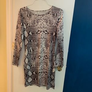 Snake print bodycon dress